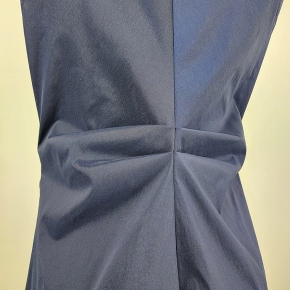 Joseph Ribkoff Navy Blue Zip Ruched Collared Dress Size 12 - Picture 8 of 13